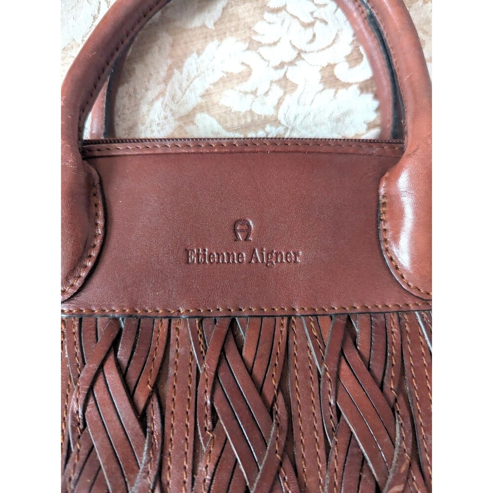 RARE Vintage Etienne Aigner Woven Braided Leather Purse - Picture 2 of 7
